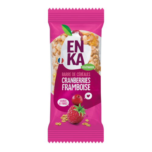 Barre céréales cranberries framboise - sachet fraîcheur 1pc 40grs (Bte : 30pcs)