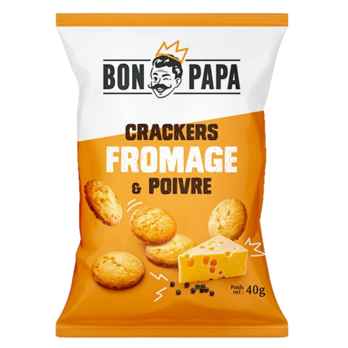 Crakers saveur fromage et poivre  40g  (Bte : 50 pcs)