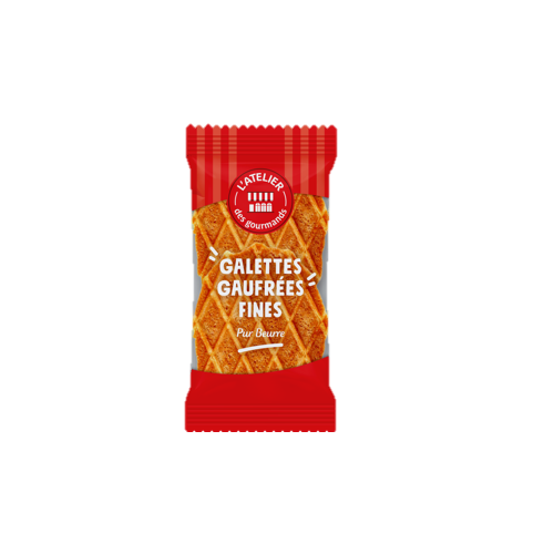 Galettes fines gaufrées PB 30g (sachet fraîcheur de 3 unités)  -- colis 40pcs