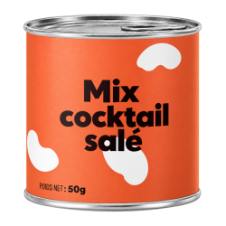 Mix coktail  salé apéritif - mini can alu 50g (Bte : 48pcs)