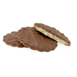 Sablés BIO nappés chocolat noir - sachet fraîcheur 2pcs 20grs (Bte : 100pcs)