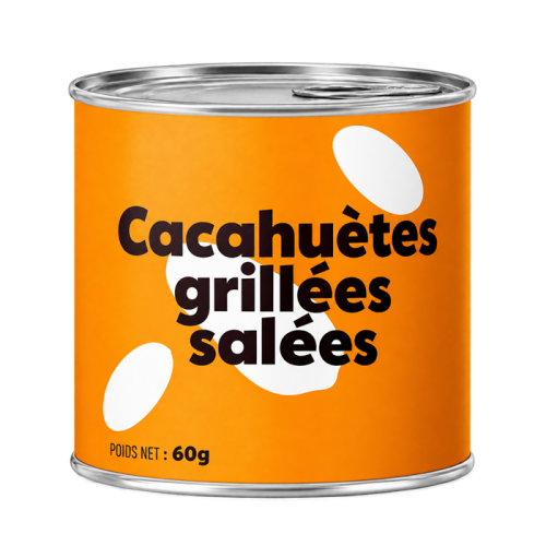 Cacahuètes salées - mini can alu 60g (Bte : 48pcs)