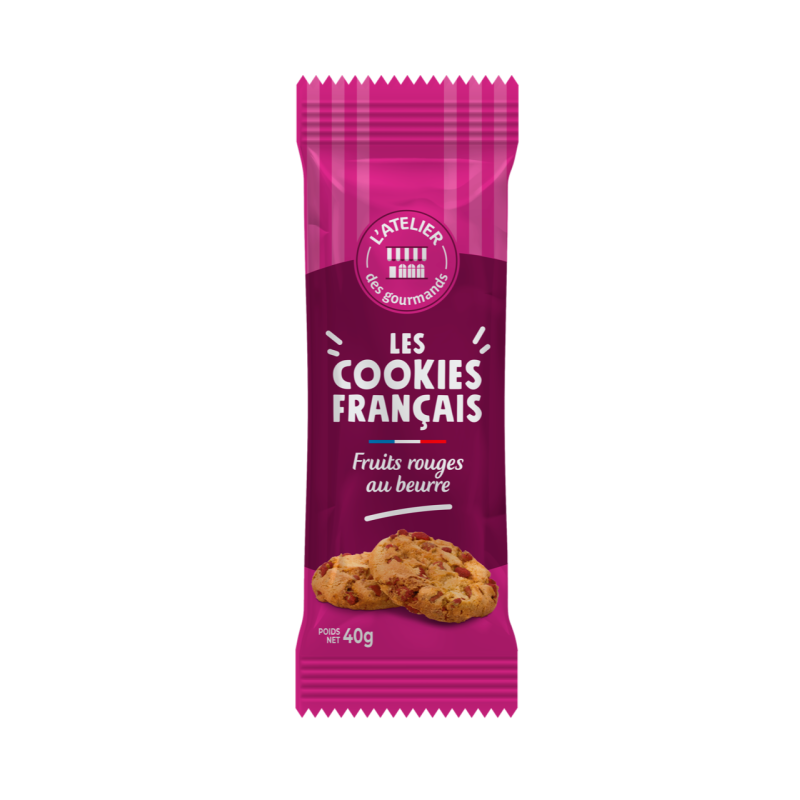 Cookies Français beurre fruits rouges fraîcheur 2pc 40grs (Bte : 80pcs) Cookies Français beurre fruits rouges fraîcheur 2pc 40grs (Bte : 80pcs)