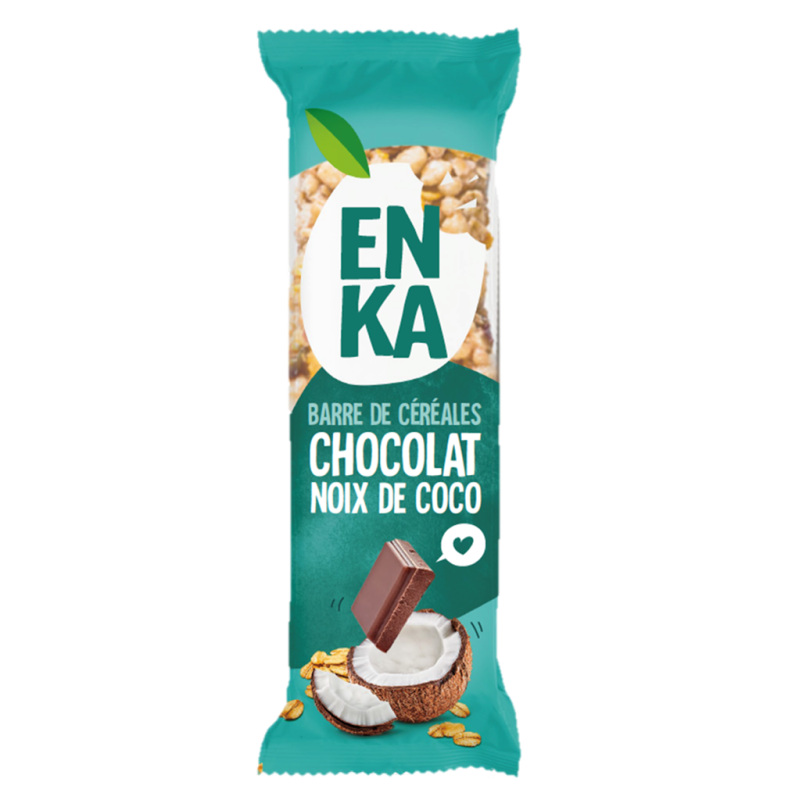 Barre céréales chocolat noix de coco - sachet fraîcheur 1pc 45grs (Bte : 20pcs) Barre céréales chocolat noix de coco - sachet fraîcheur 1pc 45grs (Bte : 20pcs)