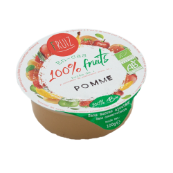 Cup Dessert de fruits pommes golden bio sans sucres ajoutés 100grs (Bte : 60pcs)