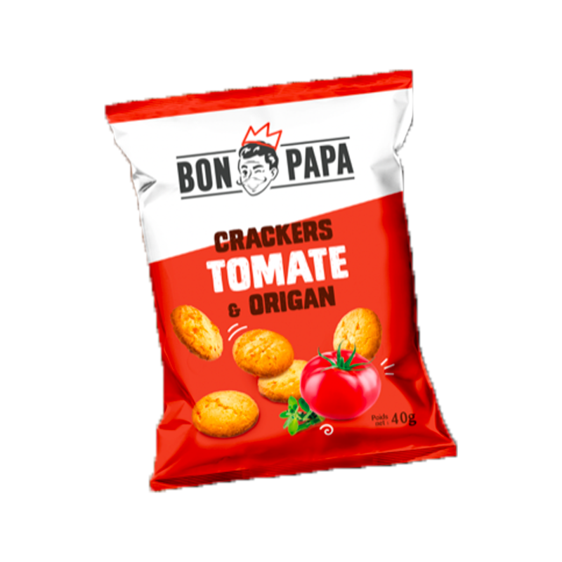 Crakers saveur tomate et origan 40g (Bte : 50 pcs) Crakers saveur tomate et origan 40g (Bte : 50 pcs)