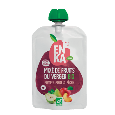 Gourde mixé du verger pomme poire péches BIO 90gr (Box PAV : 10pcs)