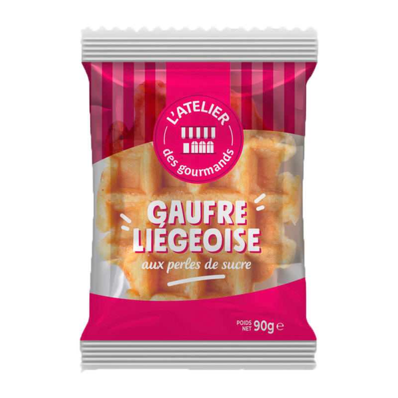 Grande gaufre liégeoise sucrée 90g (Bte : 24pcs) Grande gaufre liégeoise sucrée 90g (Bte : 24pcs)