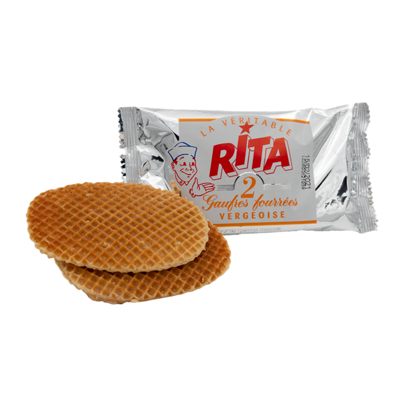 Gaufre Rita vergeoise 2x30gr x5 (Bte : 100pcs) Gaufre Rita vergeoise 2x30gr x5 (Bte : 100pcs)