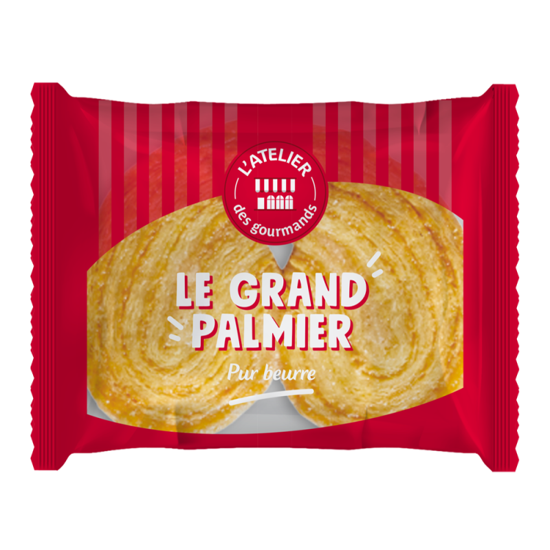 Grand palmier au beurre sachet fraîcheur 1pc 30grs (Bte : 80pcs) Grand palmier au beurre sachet fraîcheur 1pc 30grs (Bte : 80pcs)
