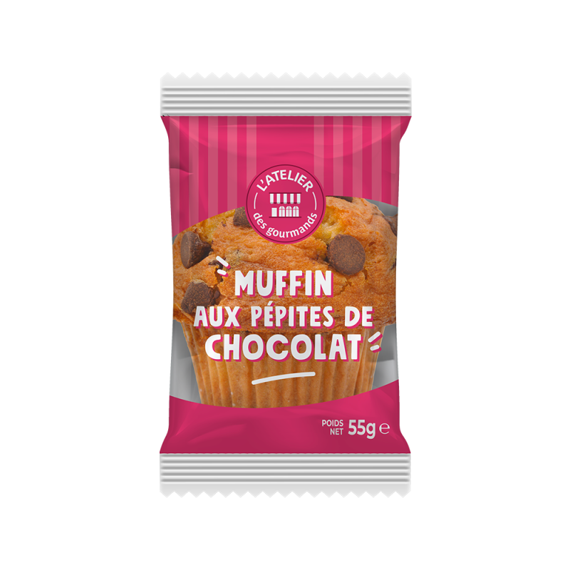 Muffin nature & pépites chocolat sachet fraîcheur 1pc 55grs (Bte : 40pcs) Muffin nature & pépites chocolat sachet fraîcheur 1pc 55grs (Bte : 40pcs)