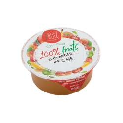 Cup Dessert de fruits pommes /peches sans sucre ajoutés 100grs (Bte : 60pcs)