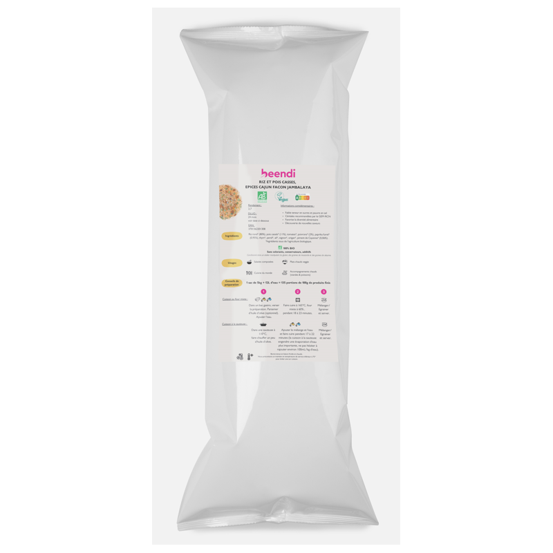 Riz et pois cassés aux épices cajun façon Jambalaya BIO 5kg Riz et pois cassés aux épices cajun façon Jambalaya BIO 5kg