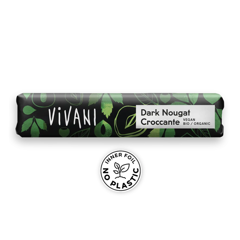 Barre de chocolat noir au Nougat croustillant BIO 35g VIVANI (Bte de 18 pcs) Barre de chocolat noir au Nougat croustillant BIO 35g VIVANI (Bte de 18 pcs)