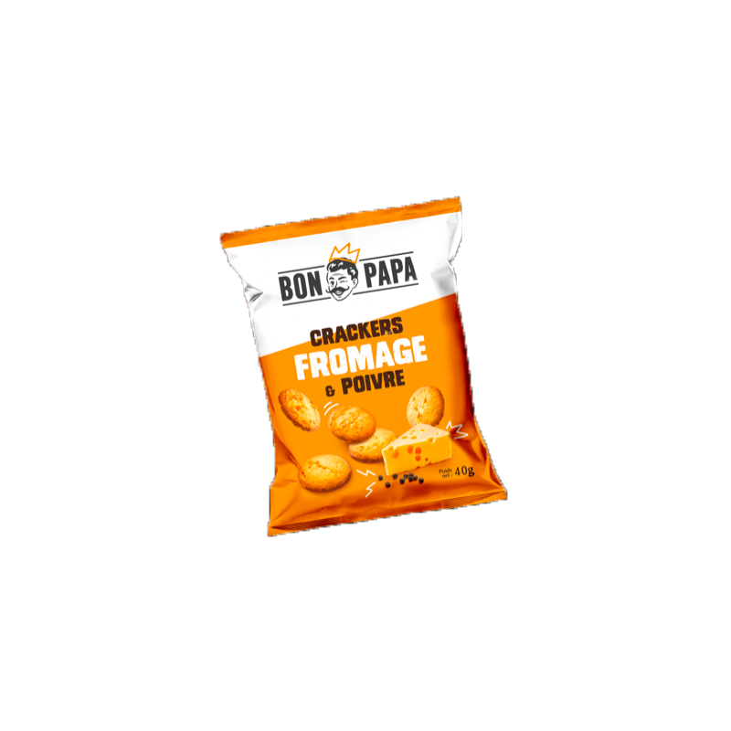 Crakers saveur fromage et poivre 40g (Bte : 50 pcs) Crakers saveur fromage et poivre 40g (Bte : 50 pcs)