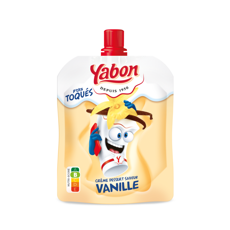 Crème Dessert vanille en gourde 80grs (Bte : 65pcs)