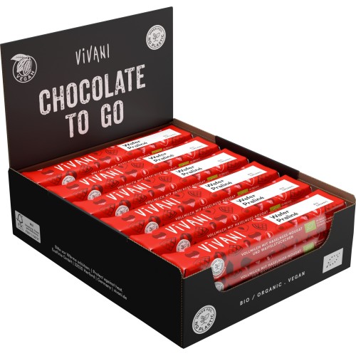 Barre de chocolat Lait praliné et éclats de gaufrettes 40g (Bte de 18 pcs)