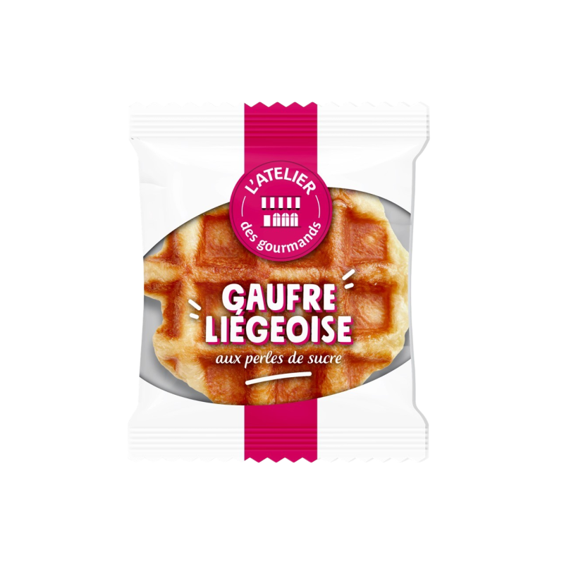 Gaufre liégeoise aux perles de sucre 1pc 55grs (Bte : 8x10pcs)