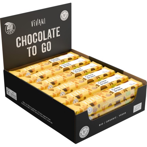 Barre de chocolat Lait saveur crème brulée 40g (Bte de 18 pcs)