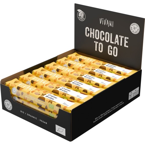 Barre de chocolat Lait saveur crème brulée 40g (Bte de 18 pcs)