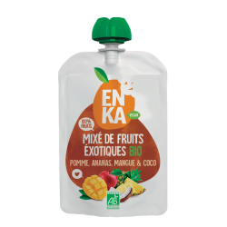Mixé Exotique Pomme-Ananas-Mangue-Coco BIO - Gourde de 90g (Bte : 20pcs)