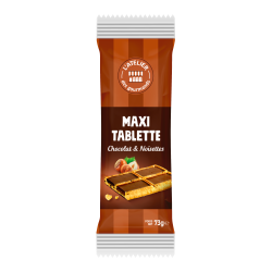 Maxi tablette biscuit chocolat noisettes - sachet fraicheur indv 73g (Bte : 20p)
