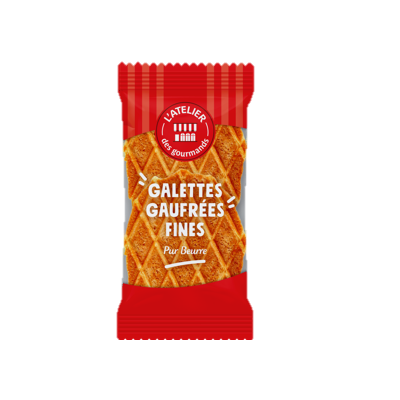 Galettes fines gaufrées PB 30g (sachet fraîcheur de 3 unités)  -- colis 40pcs