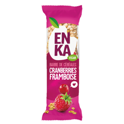 Barre de céréales cranberries et framboise 45grs (Bte 20pcs)