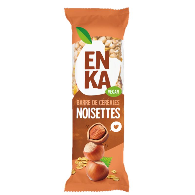 Barre de céréales noisettes - sachet fraîcheur 1pc 45grs (Bte : 20pcs)