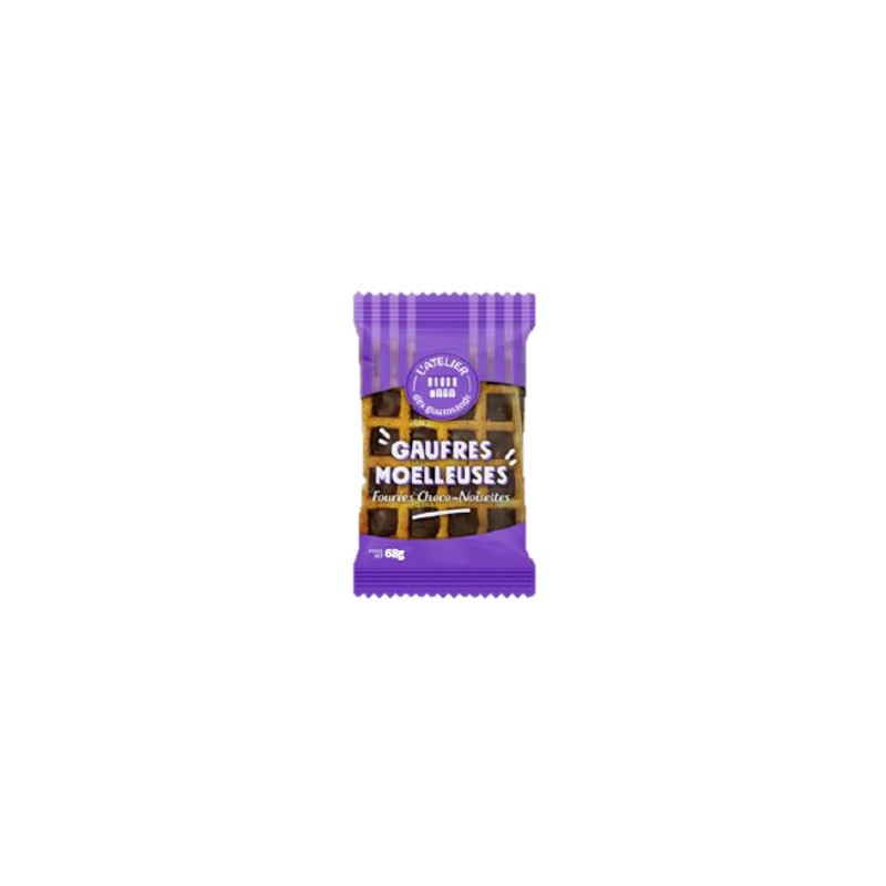 Gaufres moelleuses choco-noisettes (sachet fraîcheur de 2pcs) 68g - colis 24pcs