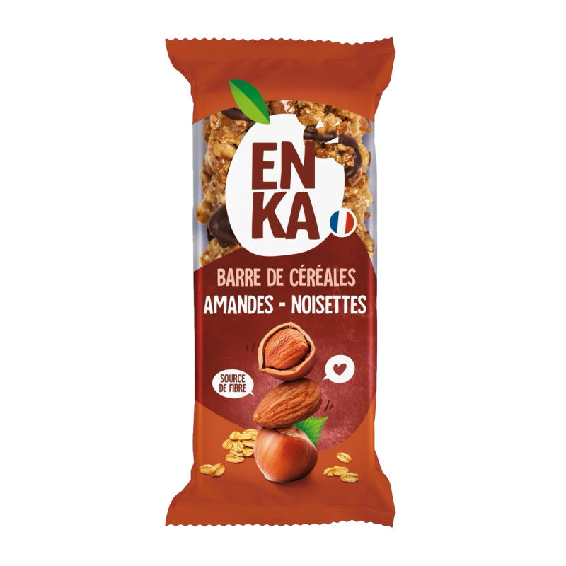 Barre de céréales noisettes & amandes - sachet fraîcheur 1pc 21grs (Bte 160pcs)