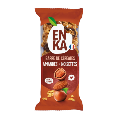 Barre de céréales noisettes & amandes - sachet fraîcheur 1pc 21grs (Bte 160pcs)