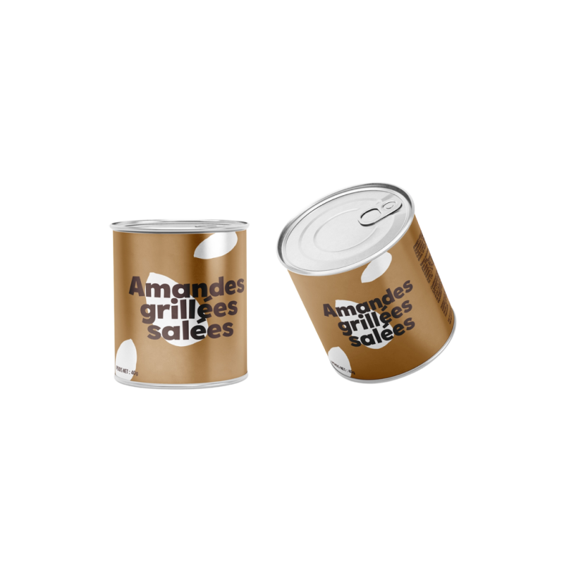 Amandes grillées salées -  mini can alu 40g (Bte : 96pcs)