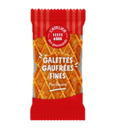 Galettes fines gaufrées PB 30g (sachet fraîcheur de 3 unités)  -- colis 40pcs