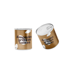 Amandes grillées salées -  mini can alu 40g (Bte : 96pcs)