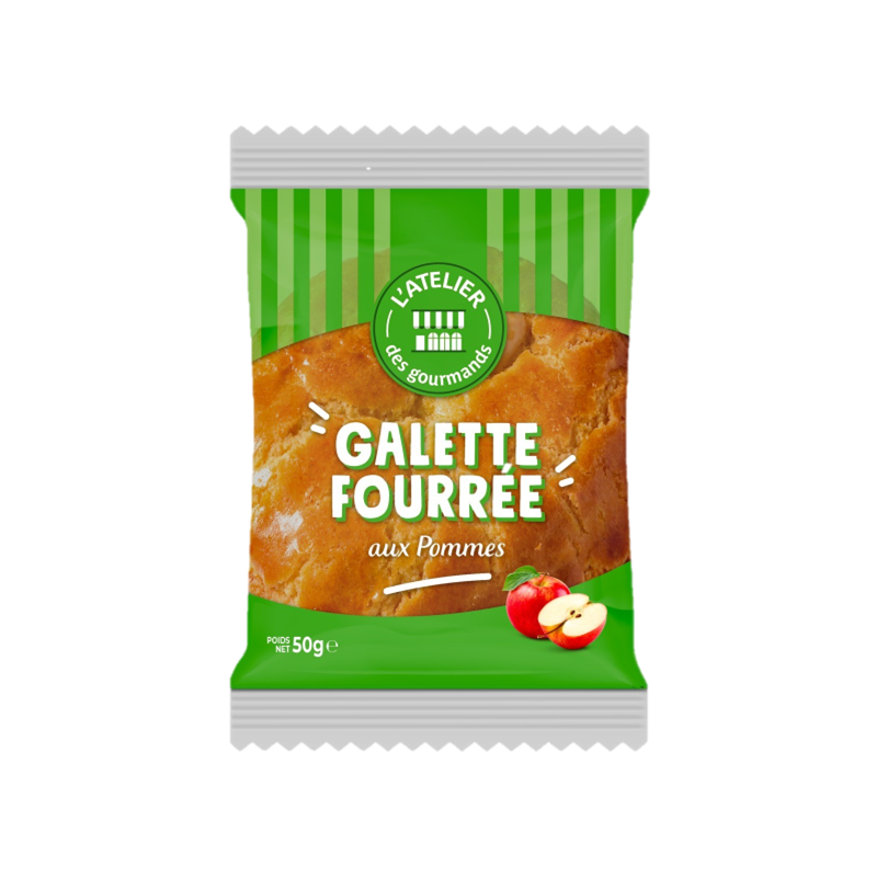 Galette fourrée à la pomme - sachet fraicheur indv 42,5g (Bte : 52pcs)