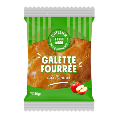 Galette fourrée à la pomme - sachet fraicheur indv 42,5g (Bte : 52pcs)