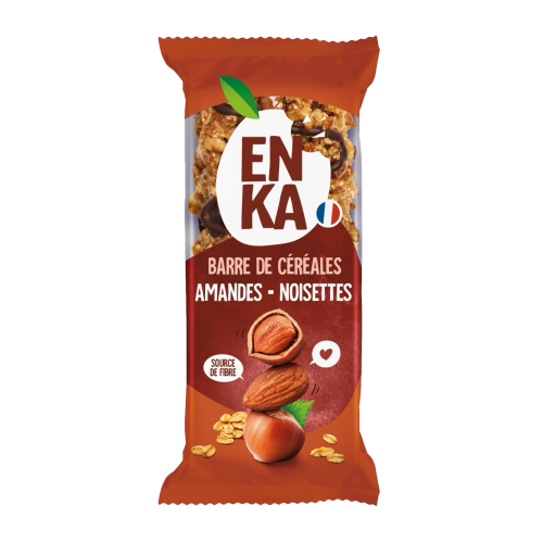 Barre de céréales noisettes & amandes - sachet fraîcheur 1pc 21grs (Bte 160pcs)