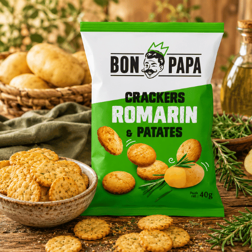 Crakers saveur romarin et patate  40g  (Bte : 50 pcs)