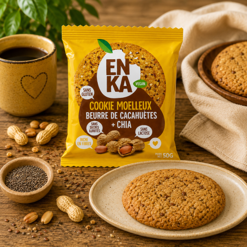 Grand Cookie moelleux beurre de cacahuètes millet et chia  50g (Bte: 26 pcs)