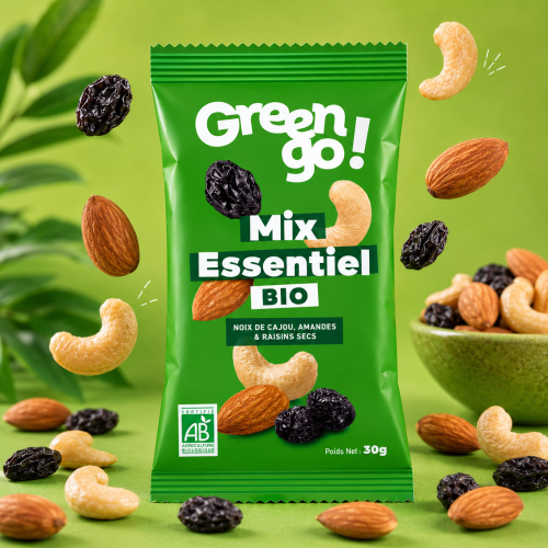 Mix de fruits secs ESSENTIEL BIO - Sachet fraîcheur 30g (Bte : 24pcs)