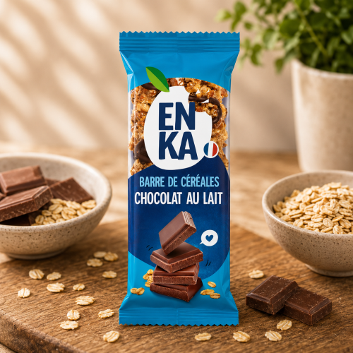 Barre de céréales chocolat lait - sachet fraîcheur 1pc 21grs (Bte : 160pcs)