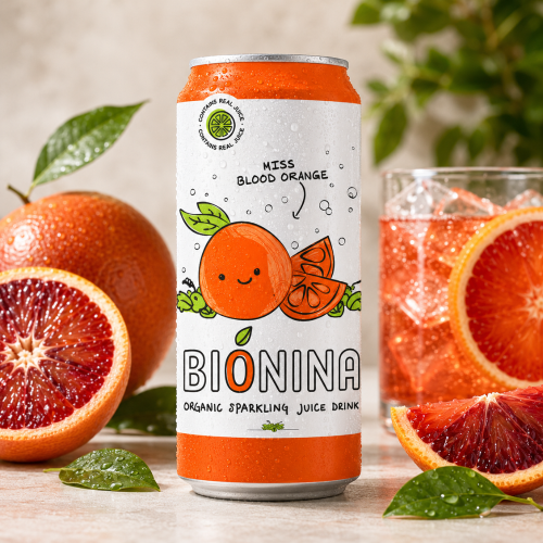 BIONINA – Limonade pétillante BIO Orange Sanguine 33cl  (Bte: 12 unités)