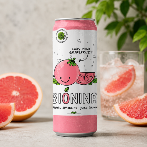 BIONINA – Limonade pétillante BIO pamplemousse rose 33cl  (Bte: 12 unités)
