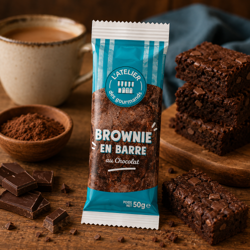 Brownie en barre sachet fraîcheur 1pc 50grs (Bte : 30pcs)