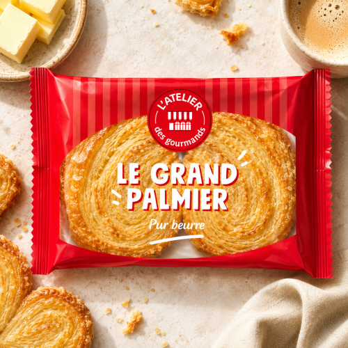 Grand palmier au beurre sachet fraîcheur 1pc 30grs (Bte : 80pcs)