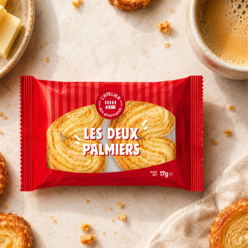 Palmiers sachet fraîcheur 2pcs 17grs (Bte : 120pcs)