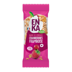 Barre céréales cranberries framboise - sachet fraîcheur 1pc 40grs (Bte : 30pcs)