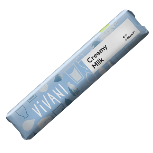 Barre de chocolat lait & crème de lait BIO 40g VIVANI  (Bte de 18 pcs)