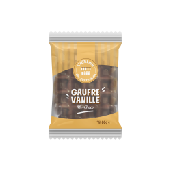 Grande gaufre au lait vanille mi-choco x1 80g (Bte : 30pcs)